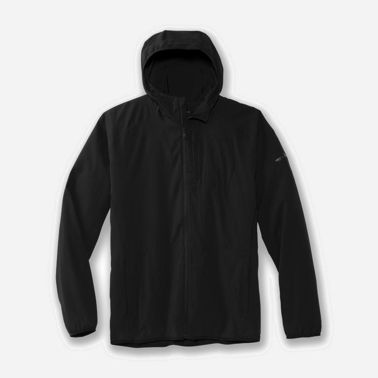 Brooks Canopy Israel - Men's Running Jackets - Black (32078-NWGQ)